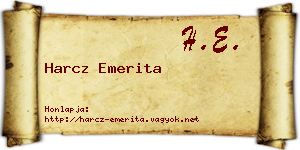 Harcz Emerita névjegykártya